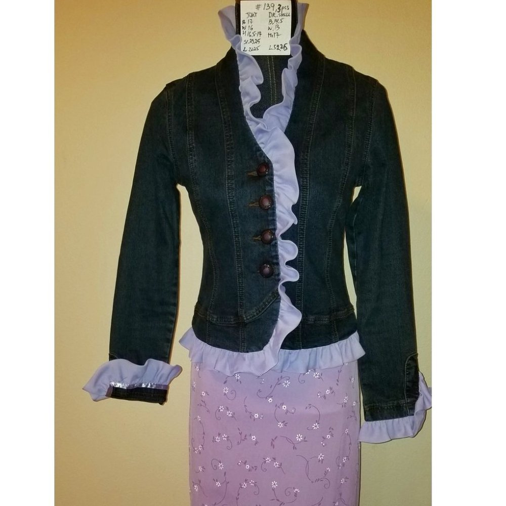 ✅139B NWOT Parallel Premium Denim Ruffles Jacket 4